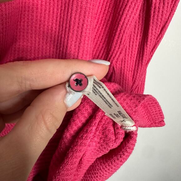 Anthropologie Saturday‎ Sunday Women’s Pink Waffle Long Sleeve and Short Set XS - Picture 6 of 9